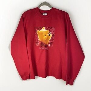 Disney Vintage Winnie The Pooh Bee Friendly Red Crewneck Graphic Sweatshirt Sz M